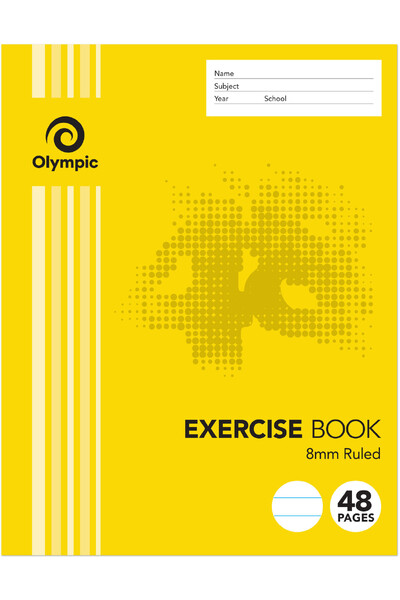 Olympic Exercise Book (225x175mm) - 8mm Ruled: 48 Pages (Single)