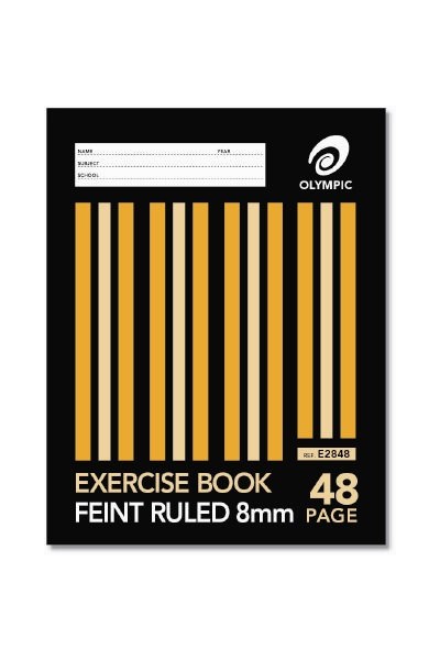 Olympic Exercise Book (225x175mm) - 8mm Ruled: 48 Pages (Pack of 20)