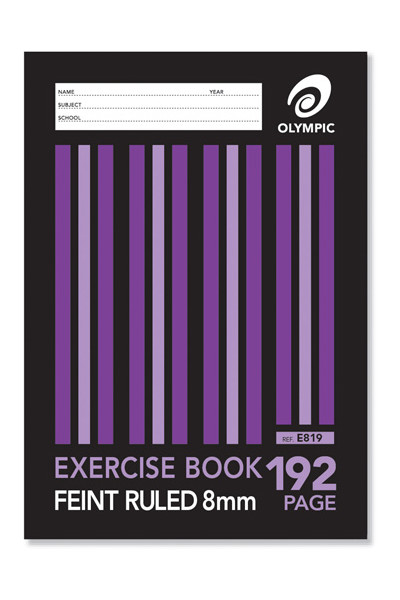 Olympic Exercise Book (A4) - 8mm Ruled: 192 Pages (Pack of 10)