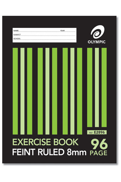 Olympic Exercise Book (225x175mm) - 8mm Ruled: 96 Pages (Pack of 10)