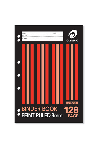 Olympic Binder Book (A4) - 8mm Ruled: 128 Pages (Pack of 10)
