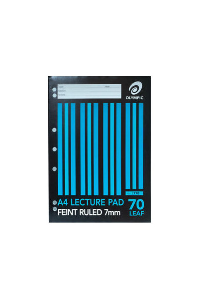 Olympic Lecture Pad (A4) - 7mm Ruled, 7 Hole: 70 Leaf (Pack of 10)