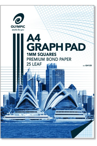 Olympic Graph Pad (A4) - 1mm Top Padded, 7 Holes: 25 Leaf (Pack of 5)