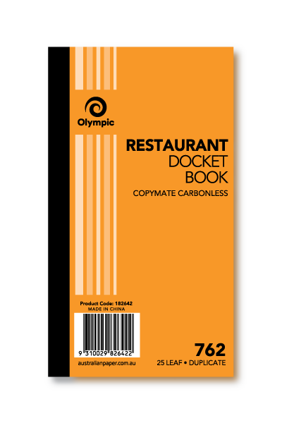 Restaurant Docket Book No. 762