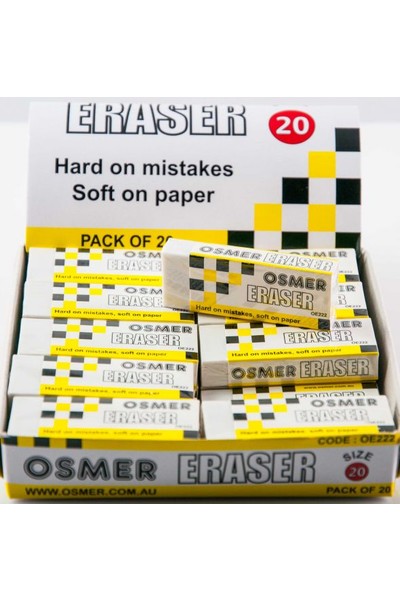 Osmer Erasers - Economy Large White (Pack of 20)