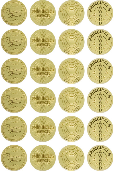 Principal's Award Gold Foil Stickers - Pack of 72
