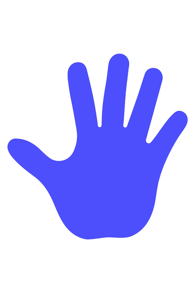 Pre-Cut Paper Hands - Coloured (Pack of 50)