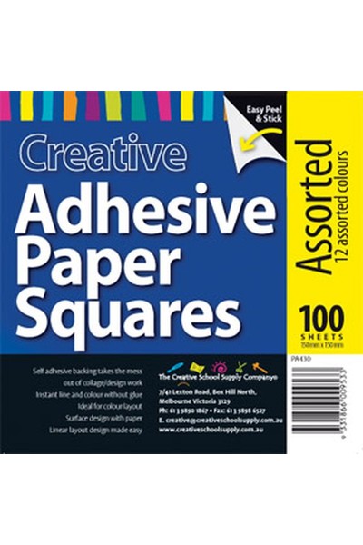 Adhesive Paper Squares - Assorted (Pack of 100)