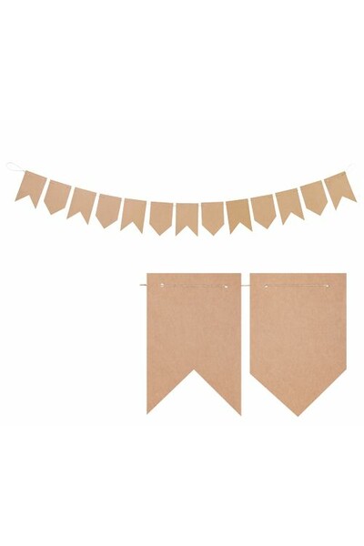 Kraft Paper Bunting - 13 Flags (Pack of 10)