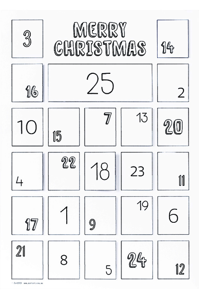 ColourMe Advent Calendar - A3 (Pack of 10)