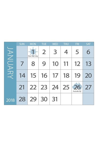 Calendar Tabs 2019 - Pack of 10