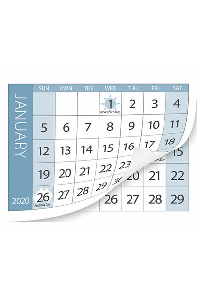 Calendar Tabs 2020 - Pack of 10