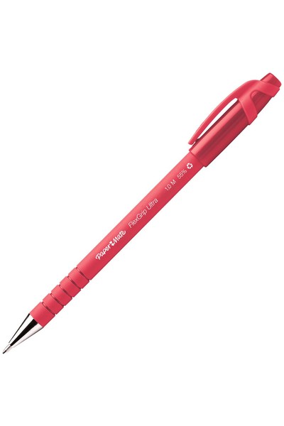 Papermate Pen Ballpoint - Flexgrip Ultra: Medium Red (Box of 12)