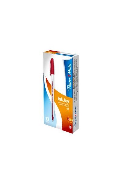 Papermate Inkjoy Pen - 100ST (1.0mm): Clear Red (Box of 12)
