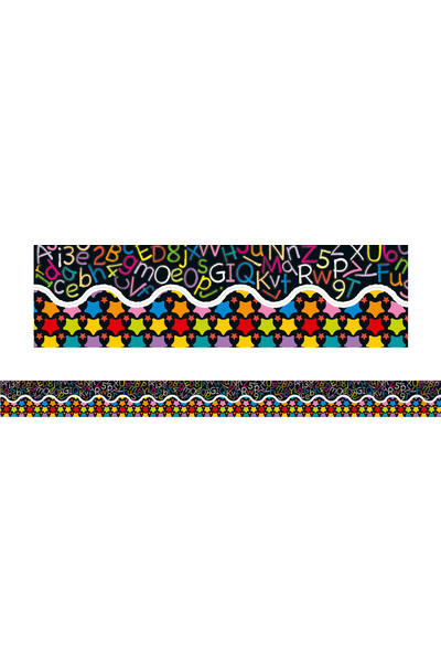 Stars and Letters Pop Apart Border: Self Adhesive Repositional