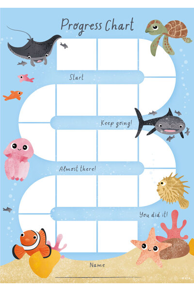 Marine Milestones (Sea Creatures) - Progress Charts (Pack of 20)