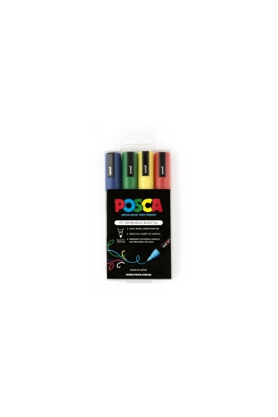 Posca Water-Based Paint Markers: 2.5mm Tip - Assorted (Pack of 4)