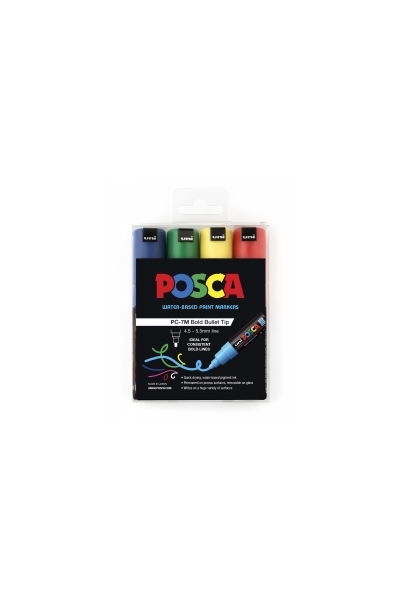 Posca Water-Based Paint Markers: 4.5mm Tip - Assorted (Pack of 4)