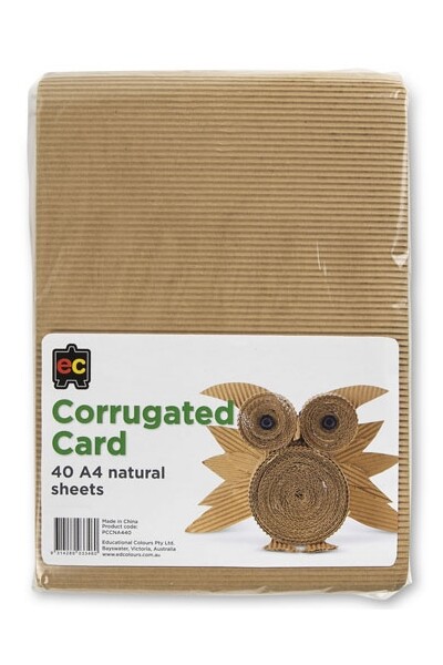 Corrugated Card (A4) - Natural Colours: Pack of 40