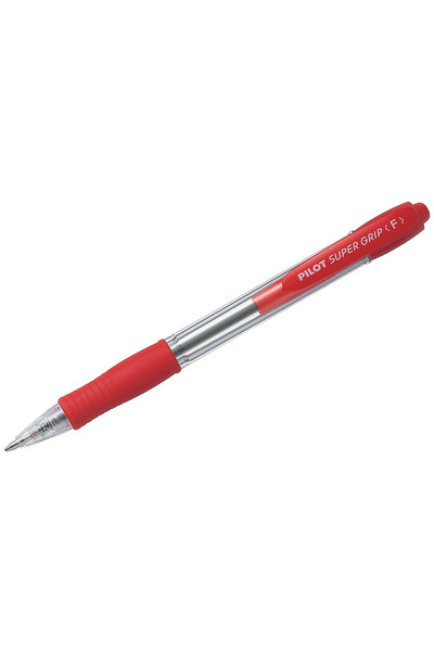 Pilot Pen - Ballpoint Super Grip BPGP-10R Retractable: Fine Red (Box of 12)