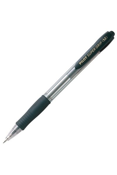 Pilot Pen - Ballpoint Super Grip BPGP-10R Retractable: Medium Black (Box of 12)