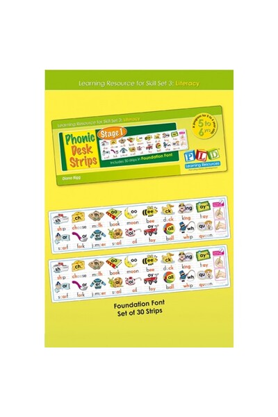 Phonic Desk Strips: Stage 1 - Foundation Font (Pack of 30)