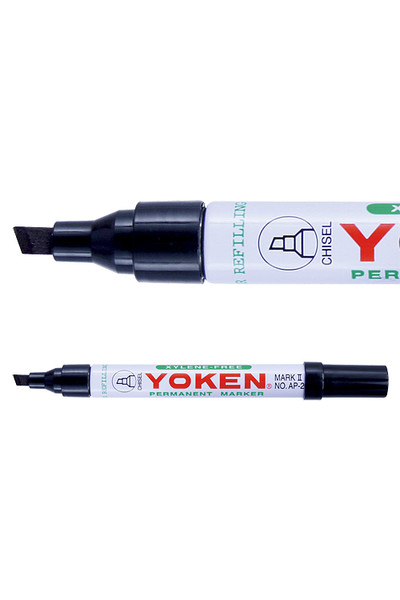 Yoken Markers - Chisel Black: Pack of 12