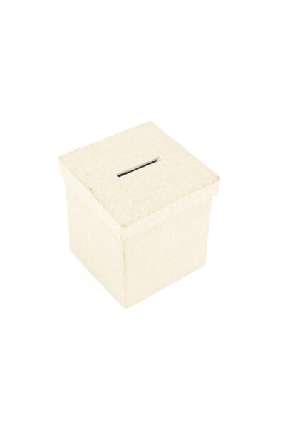 Paper Mache Money Box - Square (Single)