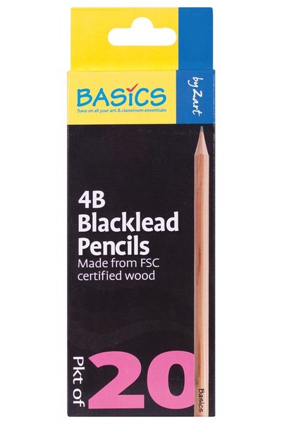 Basics - Blacklead Pencils (Pack of 20): 4B