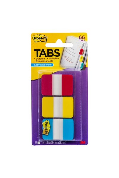 Post-It Tabs - Assorted Primary Colours (Pack of 22)