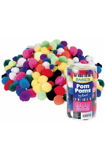 Basics - Pom Poms: Assorted Colours (Pack of 300)