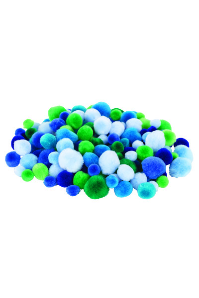 Pom Poms Assorted - Cool Colours: Pack of 300