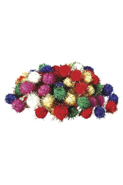 Pom Poms - Glitter: 18mm (Pack of 100)
