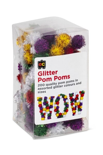 Pom Poms - Pack of 200: Glitter