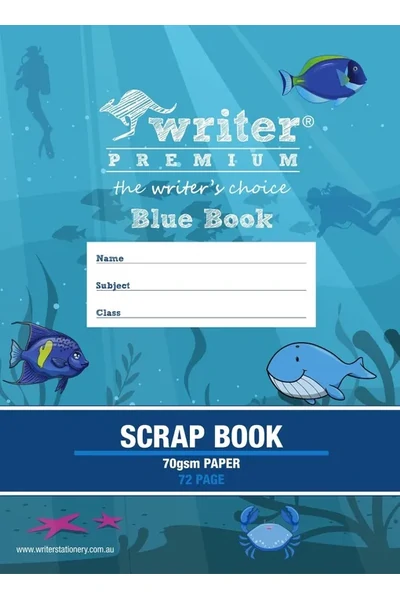 Writer Premium Scrapbook - 330x240mm Blue Book 70gsm 72 Pages (Single)