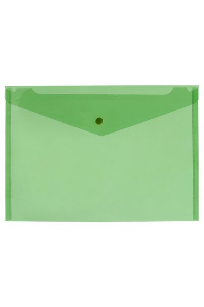 Document Wallet A4 With Button Green