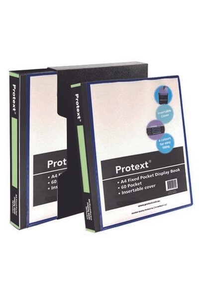 Protext Display Book - A4 (60 Page) Fixed Insert Cover/Spine: Black