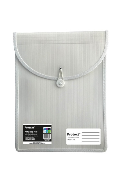 Protext Attache Case File with Elastic Closure: White