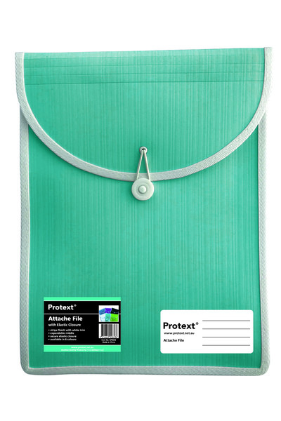 Protext Attache Case File with Elastic Closure: Aqua