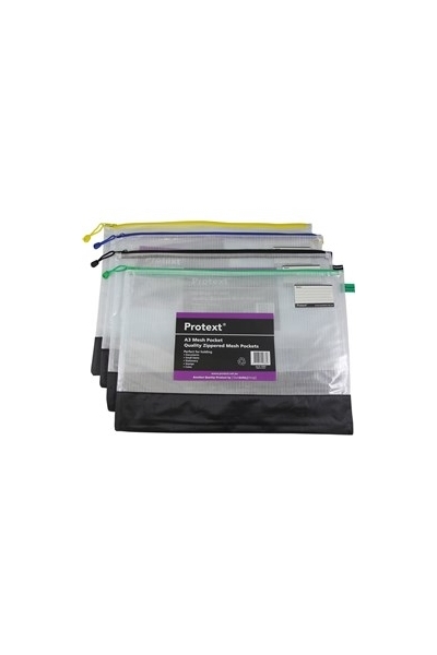 Protext A3 Mesh Pouch With Assorted Zipper & Name Card Holder