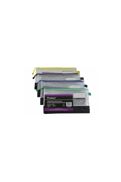 Protext 330x175mm Mesh Pouch With Note Card Holder - Assorted