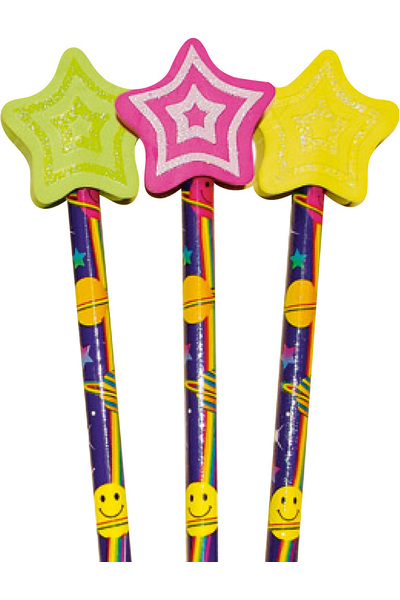 Shooting Stars Pencil Toppers - Pack of 6