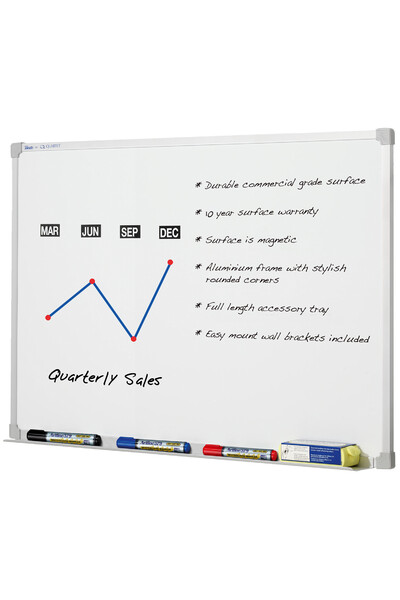 Quartet - Penrite Aluminium Frame Whiteboard: Premium Dry-Erase (1800 x 900mm)