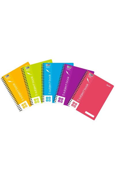Notebook Quill A4 70gsm - 5 Subject: Assorted (250 pages)