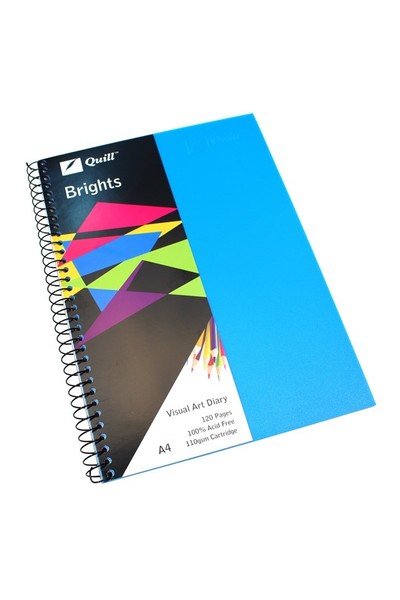 Quill Visual Art Diary - A4 Brights: Marine Blue (60 Leaf)