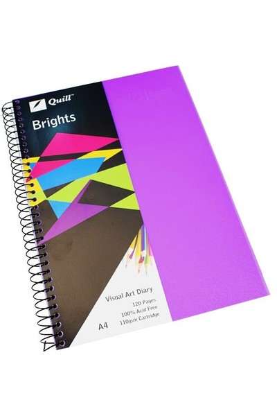 Quill Visual Art Diary - A4 Brights: Dark Purple (60 Leaf)