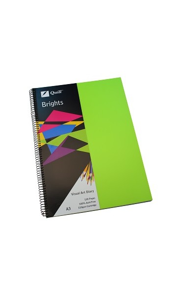 Quill Visual Art Diary - A3 Brights: Lime Green (60 Leaf)