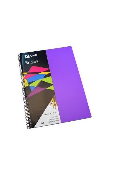 Quill Visual Art Diary - A3 Brights: Dark Purple (60 Leaf)