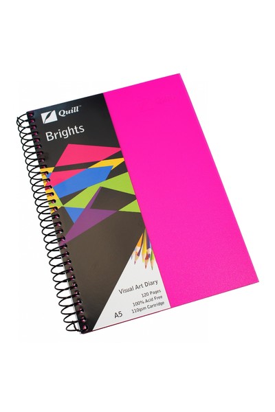 Quill Visual Art Diary - A5 Brights: Cerise Pink (60 Leaf)