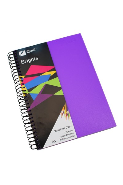 Quill Visual Art Diary - A5 Brights: Dark Purple (60 Leaf)